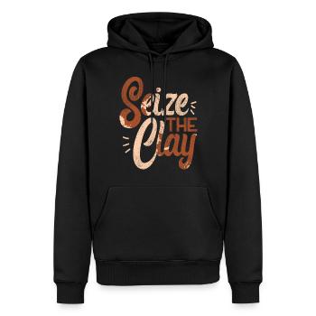 Pottery Ceramics Artist Pun Seize - Men’s Premium Organic Hoodie - black - Front - Nico (187cm)