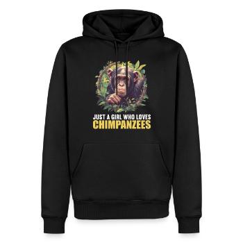 Chimpanzee Schimpansen Schimpanse - Männer Premium Bio Hoodie - Schwarz - Vorne - Nico (187cm)
