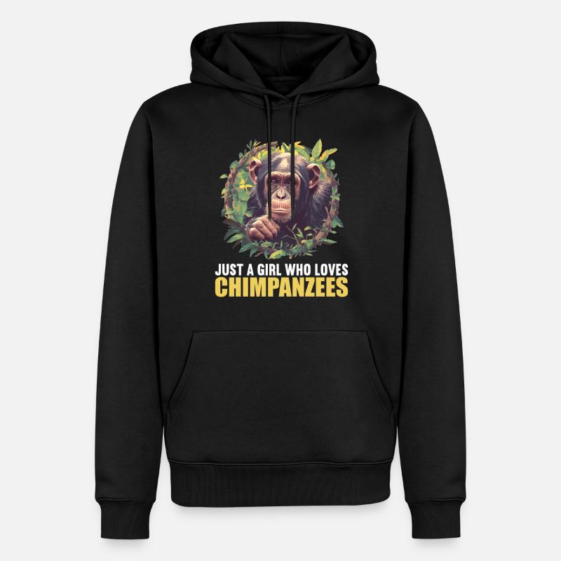 Chimpanzee Schimpansen Schimpanse - Männer Premium Bio Hoodie - Schwarz