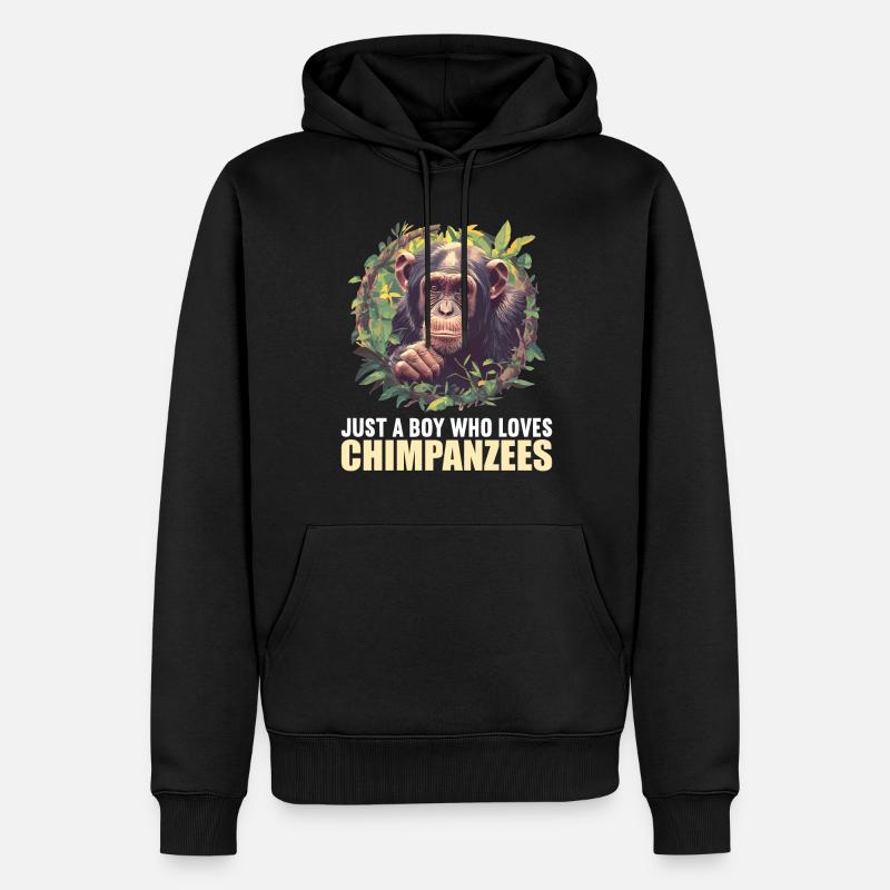 Chimpanzee Schimpansen Schimpanse - Männer Premium Bio Hoodie - Schwarz