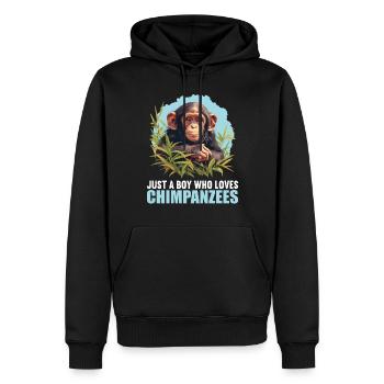 Chimpanzé Schimpansen Schimpanse - Sweat à capuche Premium bio Homme - noir - Devant - Nico (187cm)