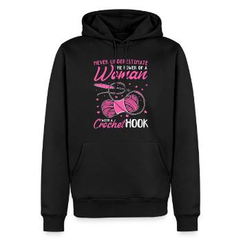 Ne sous-estimez jamais le pouvoir d’une femme avec un cr - Sweat à capuche Premium bio Homme - noir - Devant - Nico (187cm)