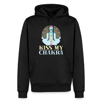 Yoga Embrasser Mon Chakra Drôle Yoga - Sweat à capuche Premium bio Homme - noir - Devant - Nico (187cm)