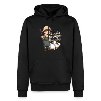 Schafhirte Schäferei Schafe Hirte - Männer Premium Bio Hoodie - Schwarz - Vorne - Nico (187cm)