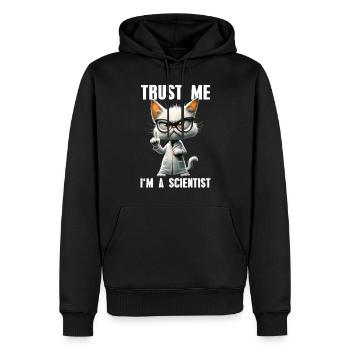 Trust Me I'm A Scientist Meme Katze Wissenschaft - Männer Premium Bio Hoodie - Schwarz - Vorne - Nico (187cm)