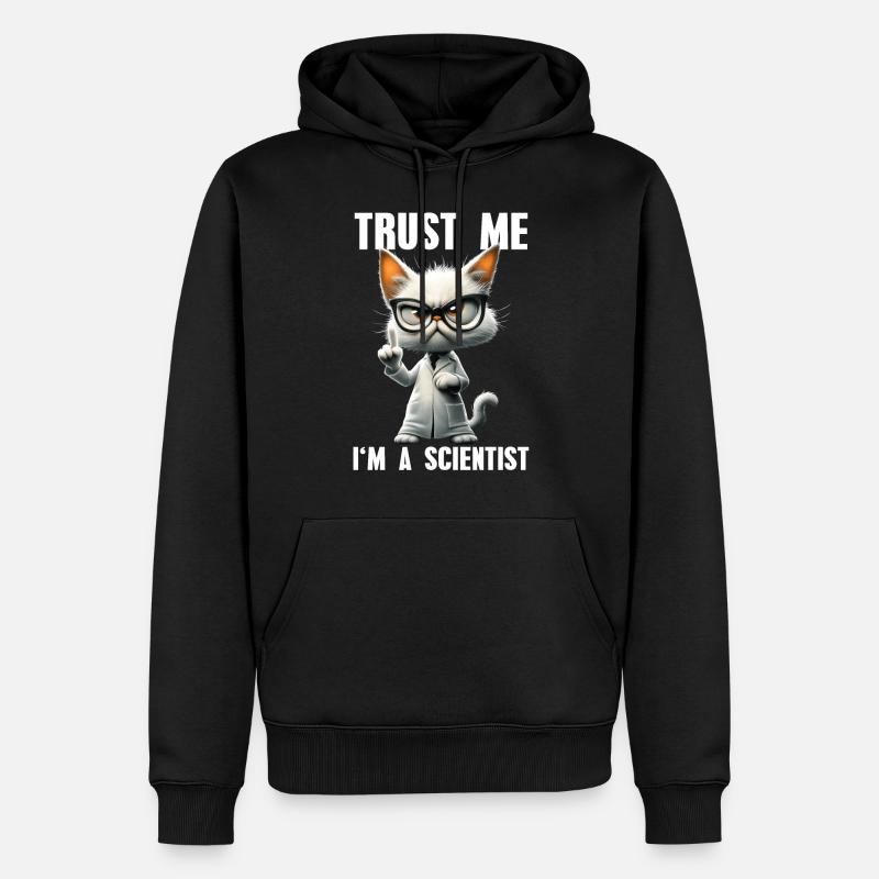 Trust Me I'm A Scientist Meme Katze Wissenschaft - Männer Premium Bio Hoodie - Schwarz