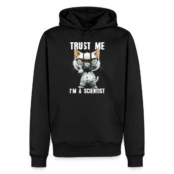 Trust Me I'm A Scientist Meme Wissenschaft Katze - Männer Premium Bio Hoodie - Schwarz - Vorne - Nico (187cm)