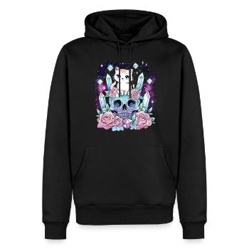 Kawaii Chat Pastel Goth Mignon Anime - Sweat à capuche Premium bio Homme - noir - Devant - Nico (187cm)