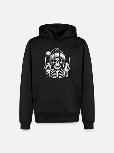 Skeleton Christmas Hat Skirt - Men’s Premium Organic Hoodie - black