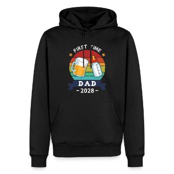 First Time Dad 2028 - Männer Premium Bio Hoodie - Schwarz - Vorne - Nico (187cm)