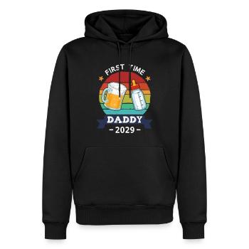 First Time Daddy 2029 - Männer Premium Bio Hoodie - Schwarz - Vorne - Nico (187cm)