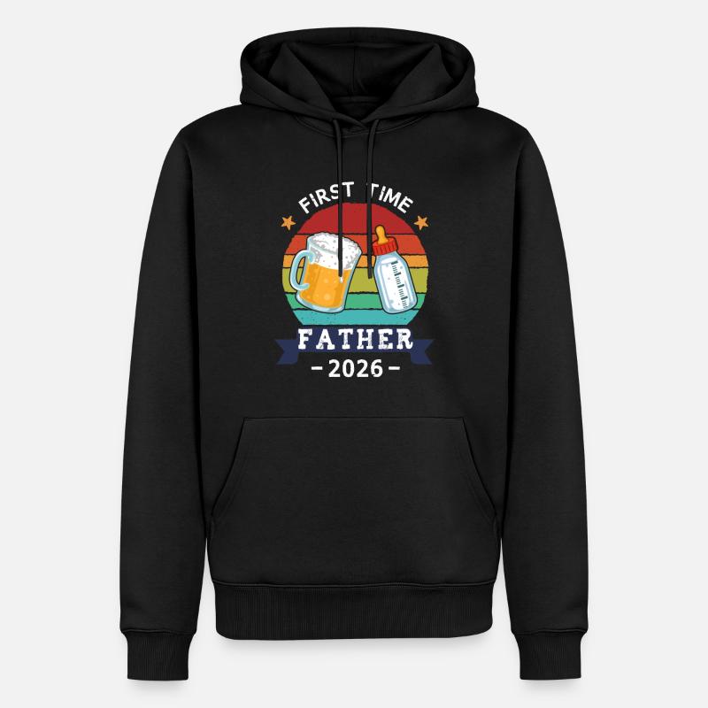Premier père 2026 - Sweat à capuche Premium bio Homme - noir