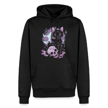 Kawaii Cat Pastel Goth Teuflisch - Männer Premium Bio Hoodie - Schwarz - Vorne - Nico (187cm)