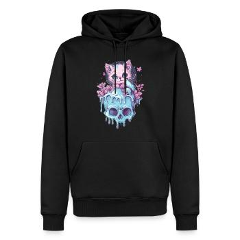 Kawaii Chat Pastel Goth Mignon Anime - Sweat à capuche Premium bio Homme - noir - Devant - Nico (187cm)