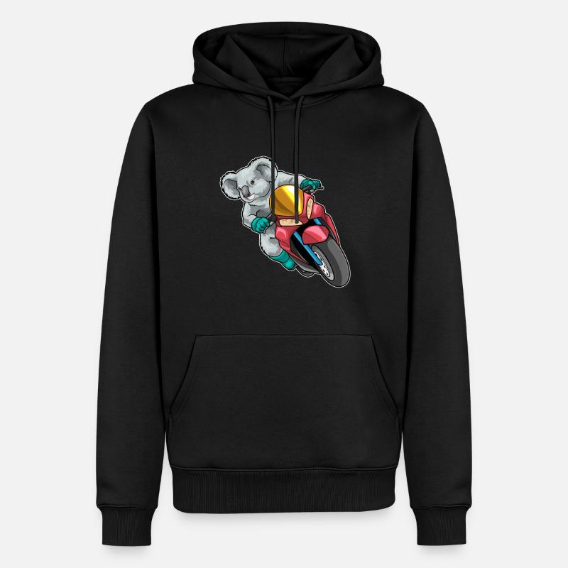 Koala Motorroller - Männer Premium Bio Hoodie - Schwarz