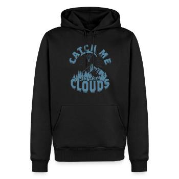 Paramotoring Paramotor Catch Me In The Clouds - Men’s Premium Organic Hoodie - black - Front - Nico (187cm)