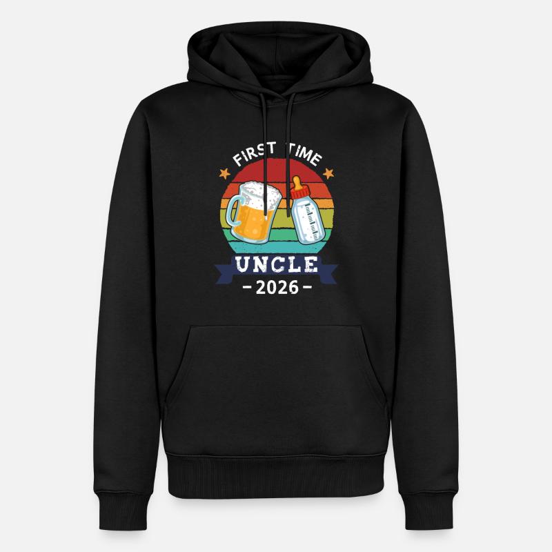 First Time Uncle 2026 - Männer Premium Bio Hoodie - Schwarz