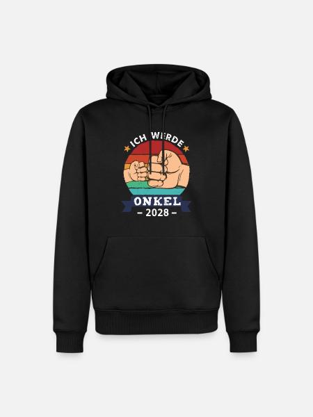 Ich werde Onkel 2028 - Männer Premium Bio Hoodie - Schwarz
