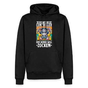 Il me tend la manette que le roi veut jouer - Sweat à capuche Premium bio Homme - noir - Devant - Nico (187cm)