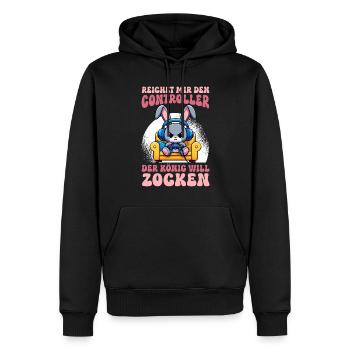 Il me tend la manette que le roi veut jouer - Sweat à capuche Premium bio Homme - noir - Devant - Nico (187cm)
