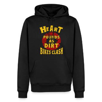 Dirt Biker Riding Heart Pounds As Dirt Bike - Männer Premium Bio Hoodie - Schwarz - Vorne - Nico (187cm)
