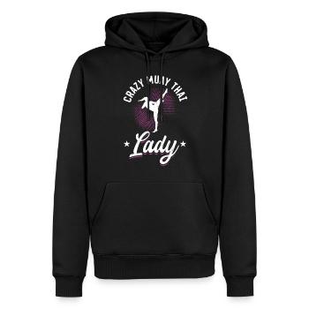 Folle Muay Thai Lady - Sweat à capuche Premium bio Homme - noir - Devant - Nico (187cm)