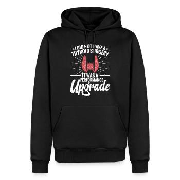 "I didn't have thyroid surgery, it was - Men’s Premium Organic Hoodie - black - Front - Nico (187cm)