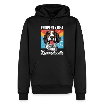 Eigentum Eines Verwöhnten Bernedoodle - Männer Premium Bio Hoodie - Schwarz - Vorne - Nico (187cm)