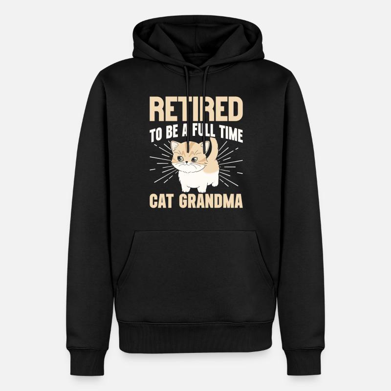 Cadeaux de grand-mère chat - Sweat à capuche Premium bio Homme - noir