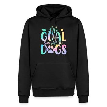Lebensziel Rette alle Hunde Tie Dye Lustiger Welpe - Männer Premium Bio Hoodie - Schwarz - Vorne - Nico (187cm)