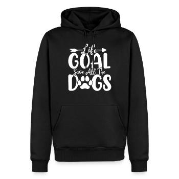 Lebensziel Rette alle Hunde Hund Lustiger Hund - Männer Premium Bio Hoodie - Schwarz - Vorne - Nico (187cm)