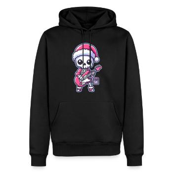Motif squelette à bascule de Noël - Sweat à capuche Premium bio Homme - noir - Devant - Nico (187cm)