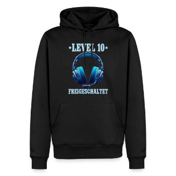Level 10 Freigeschaltet Gaming Geburtstag PC - Männer Premium Bio Hoodie - Schwarz - Vorne - Nico (187cm)