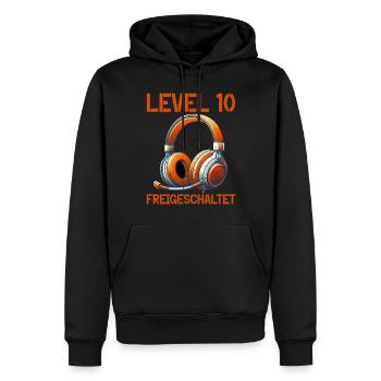 Level 10 Freigeschaltet Gaming Geburtstag PC - Männer Premium Bio Hoodie - Schwarz - Vorne - Nico (187cm)