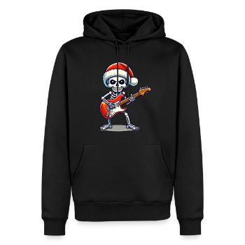 Noël squelette guitariste rocks - Sweat à capuche Premium bio Homme - noir - Devant - Nico (187cm)