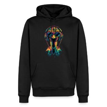 Strauss Vogel Kopfhörer Popart Emu Musik DJ Strauß - Männer Premium Bio Hoodie - Schwarz - Vorne - Nico (187cm)