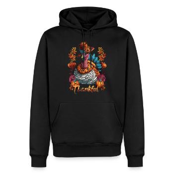 Grateful Gobble Wobble Thanksgiving - Sweat à capuche Premium bio Homme - noir - Devant - Nico (187cm)