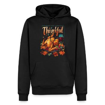 Grateful Gobble Wobble Thanksgiving - Sweat à capuche Premium bio Homme - noir - Devant - Nico (187cm)