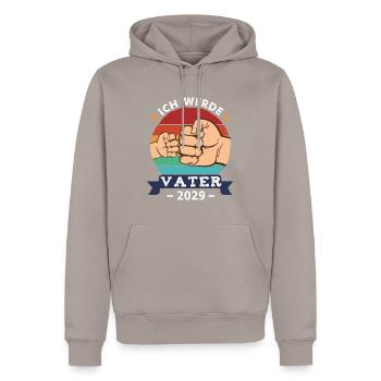 Ich werde Vater 2029 Schwangerschaft Werdender - Männer Premium Bio Hoodie - Taupe - Vorne - Nico (187cm)