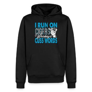 Cigar Smoking I Runs On Cigars - Men’s Premium Organic Hoodie - black - Front - Nico (187cm)