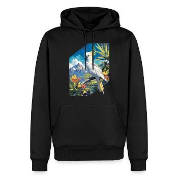 Cacatoès Cacatoès Cacatoès - Sweat à capuche Premium bio Homme - noir - Devant - Nico (187cm)