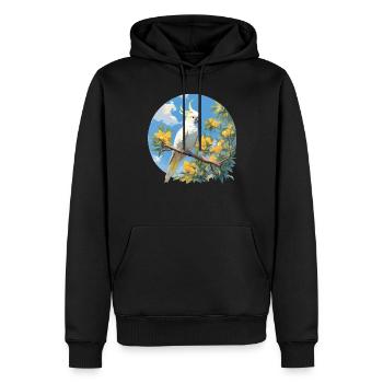 Cacatoès Cacatoès Cacatoès - Sweat à capuche Premium bio Homme - noir - Devant - Nico (187cm)