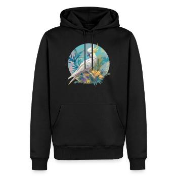 Cacatoès Cacatoès Cacatoès - Sweat à capuche Premium bio Homme - noir - Devant - Nico (187cm)