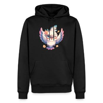Cacatoès Cacatoès Cacatoès - Sweat à capuche Premium bio Homme - noir - Devant - Nico (187cm)
