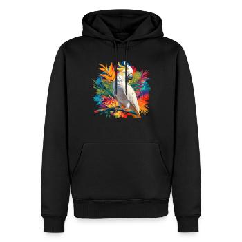 Cacatoès Cacatoès Cacatoès - Sweat à capuche Premium bio Homme - noir - Devant - Nico (187cm)