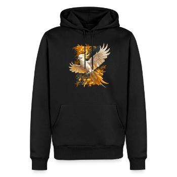 Cacatoès Cacatoès Cacatoès - Sweat à capuche Premium bio Homme - noir - Devant - Nico (187cm)