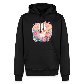 Cacatoès Cacatoès Cacatoès - Sweat à capuche Premium bio Homme - noir - Devant - Nico (187cm)