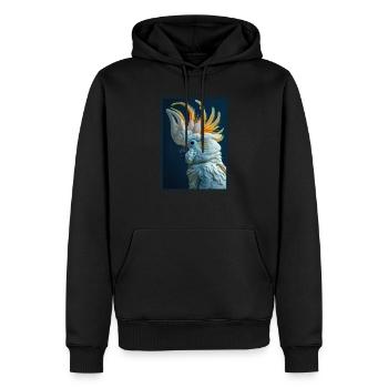 Cacatoès Cacatoès Cacatoès - Sweat à capuche Premium bio Homme - noir - Devant - Nico (187cm)