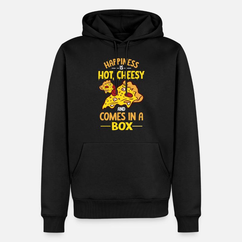 Witziger Pizza Spruch - Männer Premium Bio Hoodie - Schwarz
