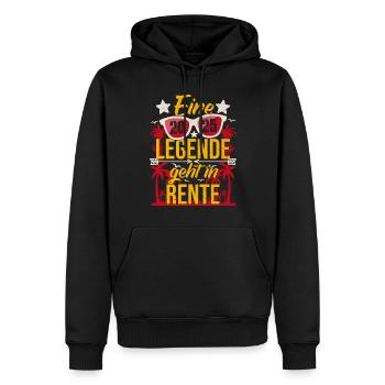 Rente 2025 Eine Legende geht in Rente Abschied - Männer Premium Bio Hoodie - Schwarz - Vorne - Nico (187cm)